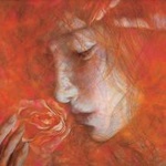 99px.ru аватар Девушка с розой, художник Xing Jianjian