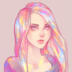 99px.ru аватар Девушка с разноцветными волосами, by agent-lapin