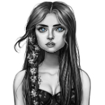 99px.ru аватар Девушка - Persephone / Персефона с длинными волосами, by BlackBirdInk