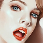 Аватар Девушка с открытым ртом