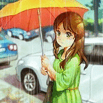 99px.ru аватар Девушка с зонтом стоит на улице под дождем