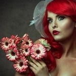 99px.ru аватар Девушка с цветами в руках, by Silver-Pearl-Photo