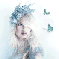 99px.ru аватар Девушка в венке смотрит на порхающих бабочек