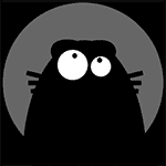 99px.ru аватар Черный кот пугается паука
