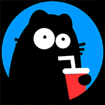 99px.ru аватар Черный кот пьет напиток из стаканчика с трубочкой