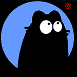 99px.ru аватар Черный кот наблюдает за божьей коровкой