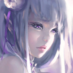 99px.ru аватар Emilia / Эмилия из аниме Re: Life in a different world from zero / ReZero / Жизнь в альтернативном мире с нуля, by Wlop