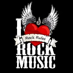 99px.ru аватар Алое сердце с крыльями на черном фоне, I love Rock Music, Rock Rules