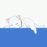 Аватар Белый котенок поворачивается на бок