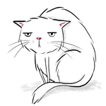Аватар Моргающий кот на белом фоне