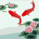 99px.ru аватар Карпы Кои в воде среди цветов