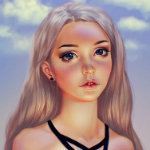 Аватар Девушка со светлыми волосами на фоне неба, by JuneJenssen