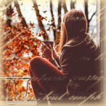 Аватар Девушка с чашкой в руках сидит на подоконнике, глядя на дождь и осенний пейзаж за окном