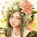 99px.ru аватар Голубоглазая девушка с цветами в волосах