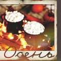 99px.ru аватар Две чашки с горячим шоколадом и зефиром в них стоят на столе, подсвечиваемые гирляндой, by Что-То-с-Чем-То (Осень)