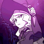 99px.ru аватар Диана Кавендиш / Diana Cavendish взмахивает волшебной палочкой из которой вырывается луч света из аниме Академия ведьмочек / Little Witch Academia