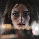 99px.ru аватар Грустная избитая девушка смотрит в окно, рисунок by Elena Sai
