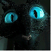 99px.ru аватар Черная кошка жмурит глаза из мультфильма Coraline / Коралина