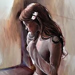 99px.ru аватар Девушка с цветком в волосах, художник Emilia Wilk