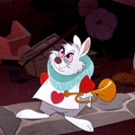 99px.ru аватар Белый кролик с трубой стучит лапой, мультфильм Alice In Wonderland / Алиса в стране чудес