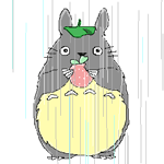 99px.ru аватар Тоторо / Totoro из аниме My Neighbor Totoro / Tonari no Totoro / Мой сосед Тоторо стоит под дождем