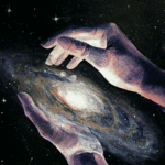 99px.ru аватар Галактика в руках на фоне космического неба