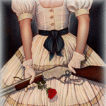 99px.ru аватар Девушка с ружьем и розой за спиной