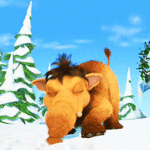 Аватар Мамонтенок играет в снежки / мультфильм Ice Age