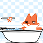 99px.ru аватар Довольный лисенок лежит в ванной