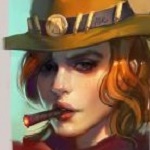 99px.ru аватар Девушка в шляпе и с сигарой во рту