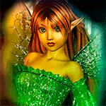 99px.ru аватар Девушка-эльф с рыжими волосами в зеленой одежде