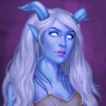 99px.ru аватар Светловолосая дренейка / арт на игру World of Warcraft, by JuneJenssen