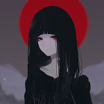 Аватар Рисунок аниме девушки с красным кругом позади нее, художник Aoi Ogata
