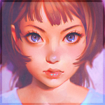 Аватар Девушка с фиолетовыми глазами, художник Илья Кувшинов