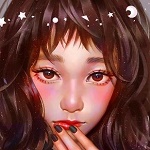 99px.ru аватар Девушка держит руку у лица, by Karmen Loh