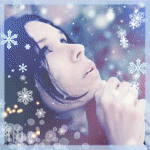 99px.ru аватар Девушка смотрит вверх на падающие снежинки
