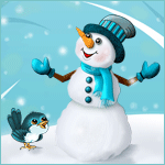 99px.ru аватар Снеговик и птичка на снегу