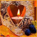 99px.ru аватар Осенняя свеча, оформленная в декоративном подсвечнике под дерево, листья, ягоды