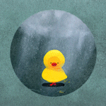 99px.ru аватар Утенок в желтом дождевике под дождем
