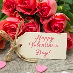 Аватар Розовые розы и бирка с надписью Happy Valentines Day