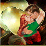 99px.ru аватар В золотом сердечке страстно целуются мужчина и женщина