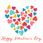 Аватар Разноцветные сердечки собрали из себя большое сердце (Happy Valentines Day)