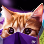 Аватар Рыженький котик выглядывает с пакета, by Khushiart