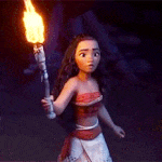 99px.ru аватар Удивленная Моана с факелом в пещере из мультфильма Моана / Moana