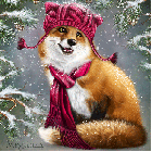 99px.ru аватар Рыжая лиса в шапочке и шарфе, by Megeta44