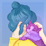 99px.ru аватар Девушка с кошкой, by PHAZED