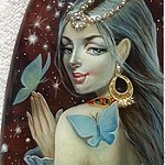 99px.ru аватар Девушка с голубыми бабочками