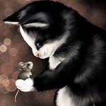 Аватар Кот смотрит на мышку, by Veronica Minozzi