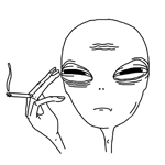 99px.ru аватар Курящий рисованный инопланетянин