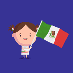 99px.ru аватар Милая девушка с флагом Мексики на синем фоне, by KellerAC